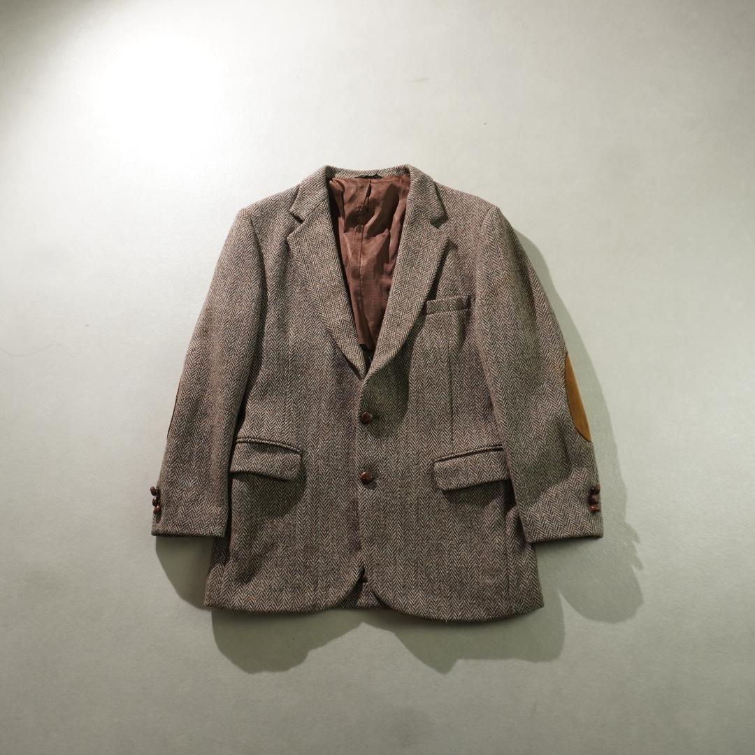 Harris Tweed ヘリンボーン柄シングルテーラードジャケット/UW150