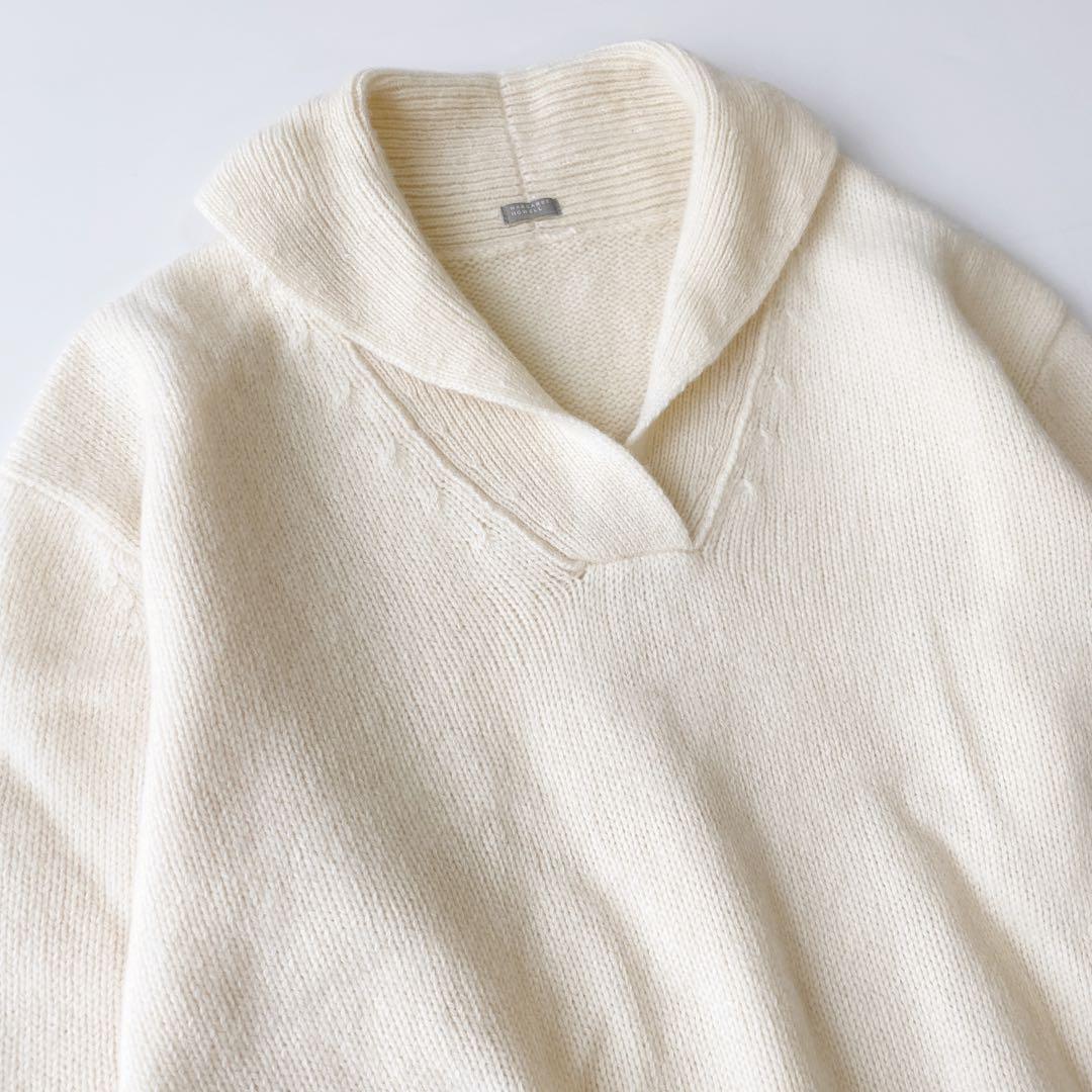 極美品 マーガレットハウエル 2023 カシミヤ シルク混 ニット帽 MHL. マーガレットハウエルカシミヤシルク混ニット