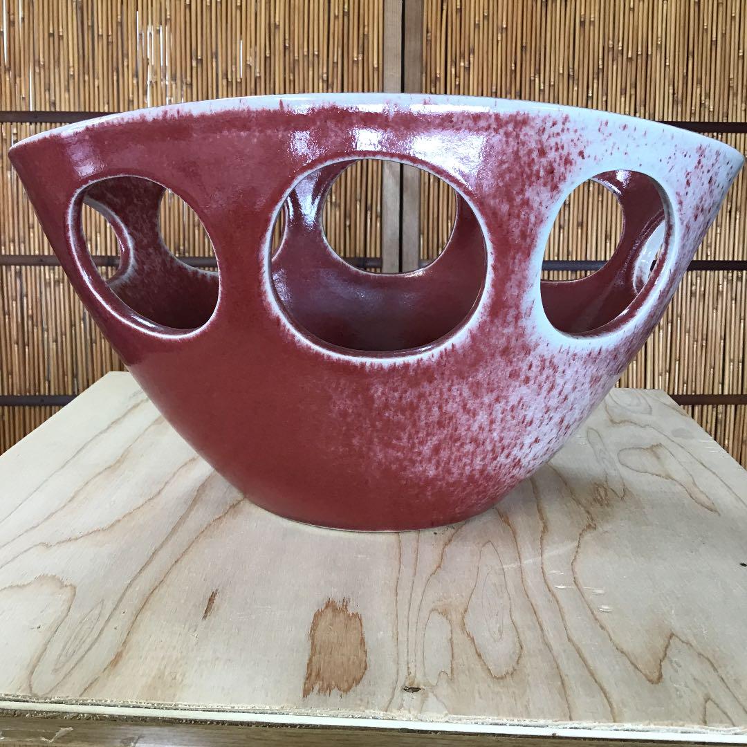 骨董品　華道道具 花噐 九曜透し花瓶 正明作 N１５KA