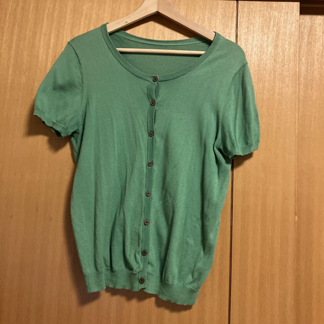 RRL グリーン半袖カーディガン　M RRL グリーン半袖カーディガン M