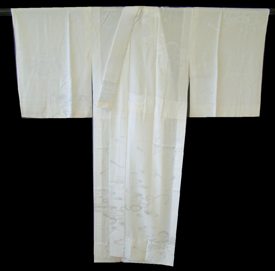 極上 倫子 白地 長襦袢 正絹 居敷当て付 未使用 ～163cm Jｓ646 美品 極上倫子 白地 長襦袢 （正絹）居敷当て付 未使用 ＜Js679
