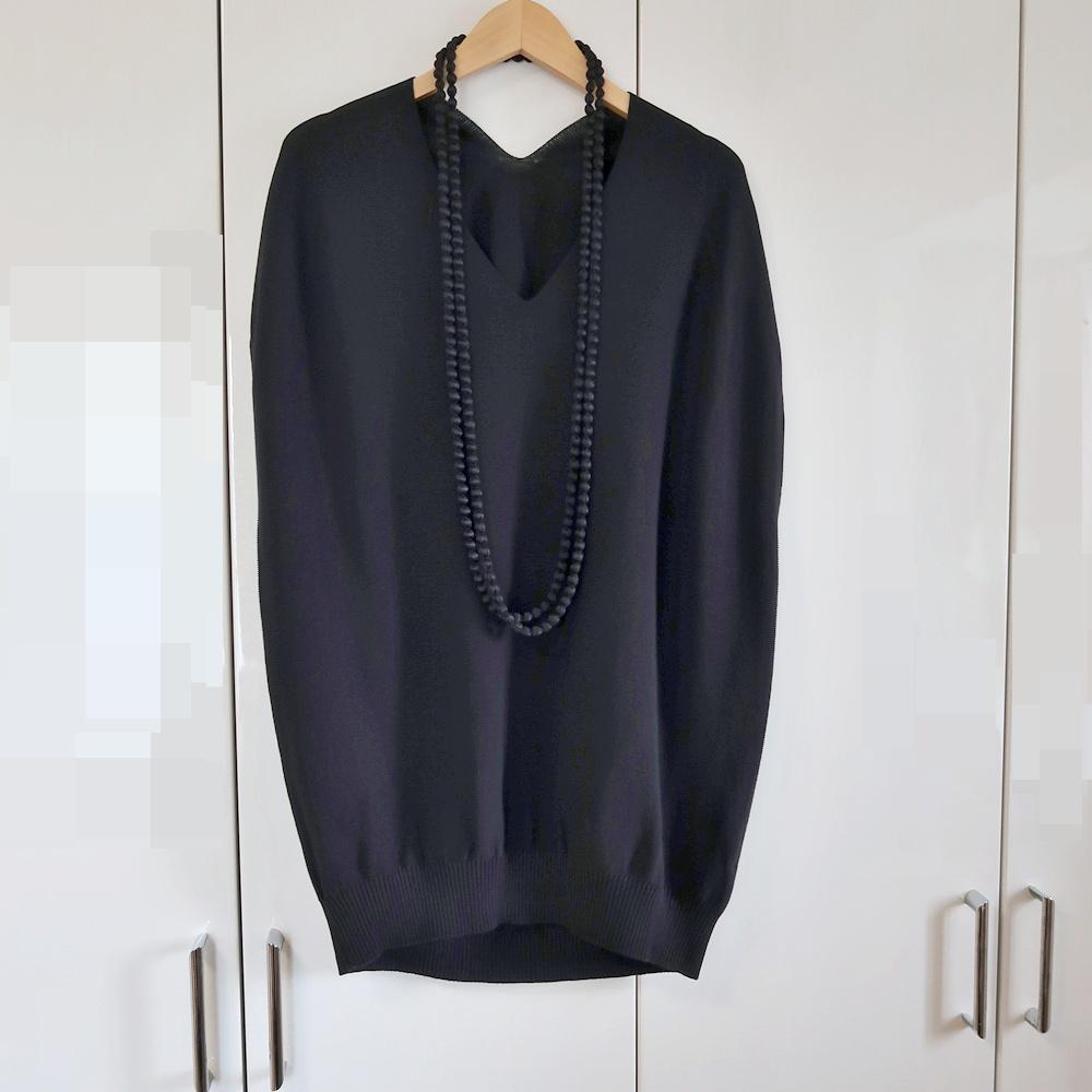 美品■モガ/MOGA■ICE COTTONプルオーバーニット■黒■Fサイズ