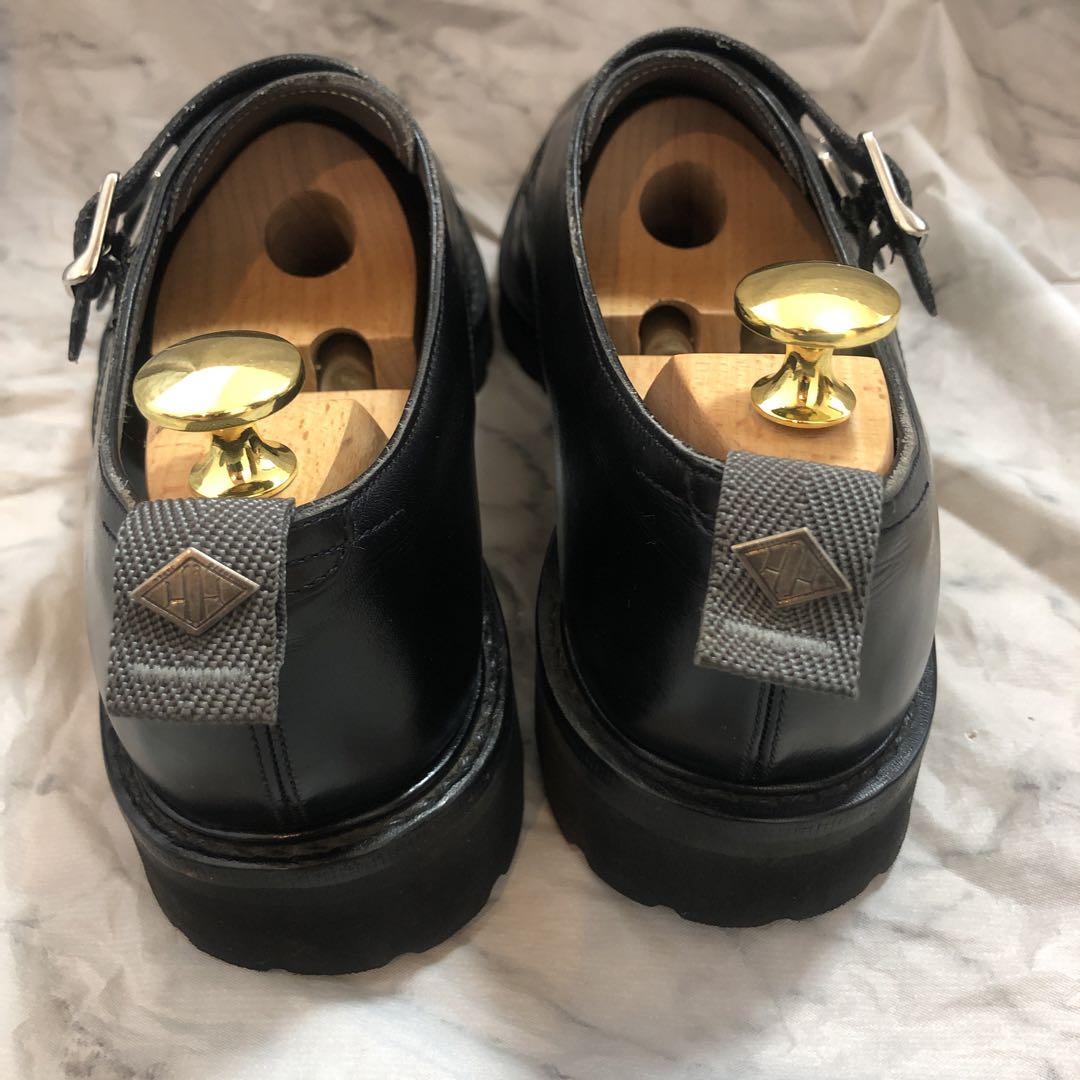 【良品】WH × nano universe 25.5　ダブルモンク　革靴 良品】WH × nano universe 25.5 ダブルモンク 革靴