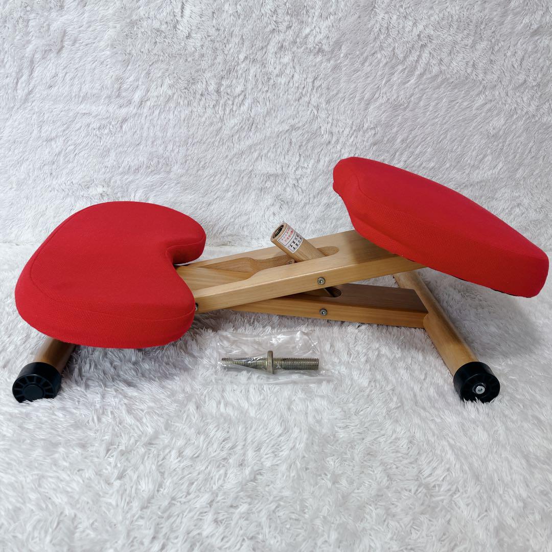 【美品】宮武製作所 プロポーションチェア バランスチェア レッド 姿勢矯正椅子