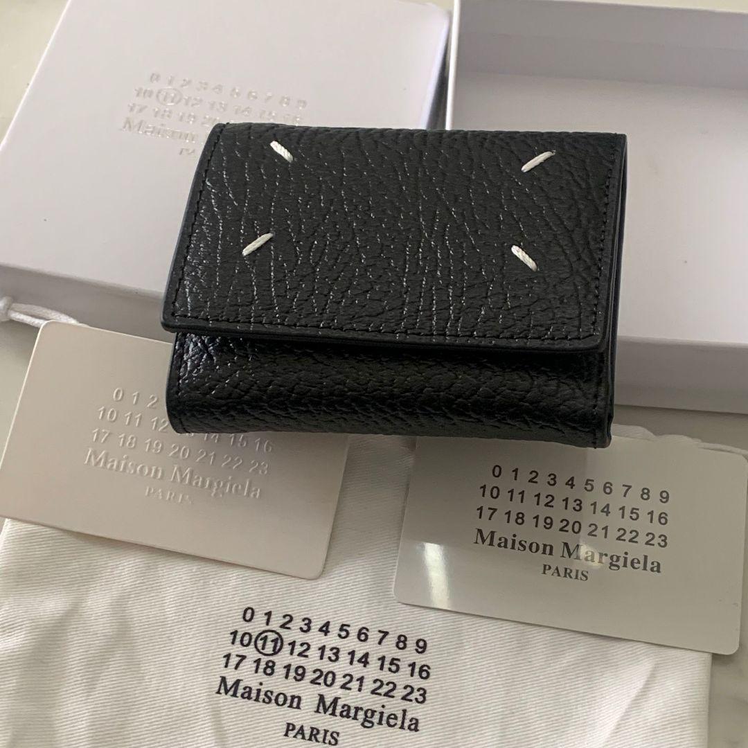 新品]Maison Margiela メゾンマルジェラ 三つ折り財布 ブラック