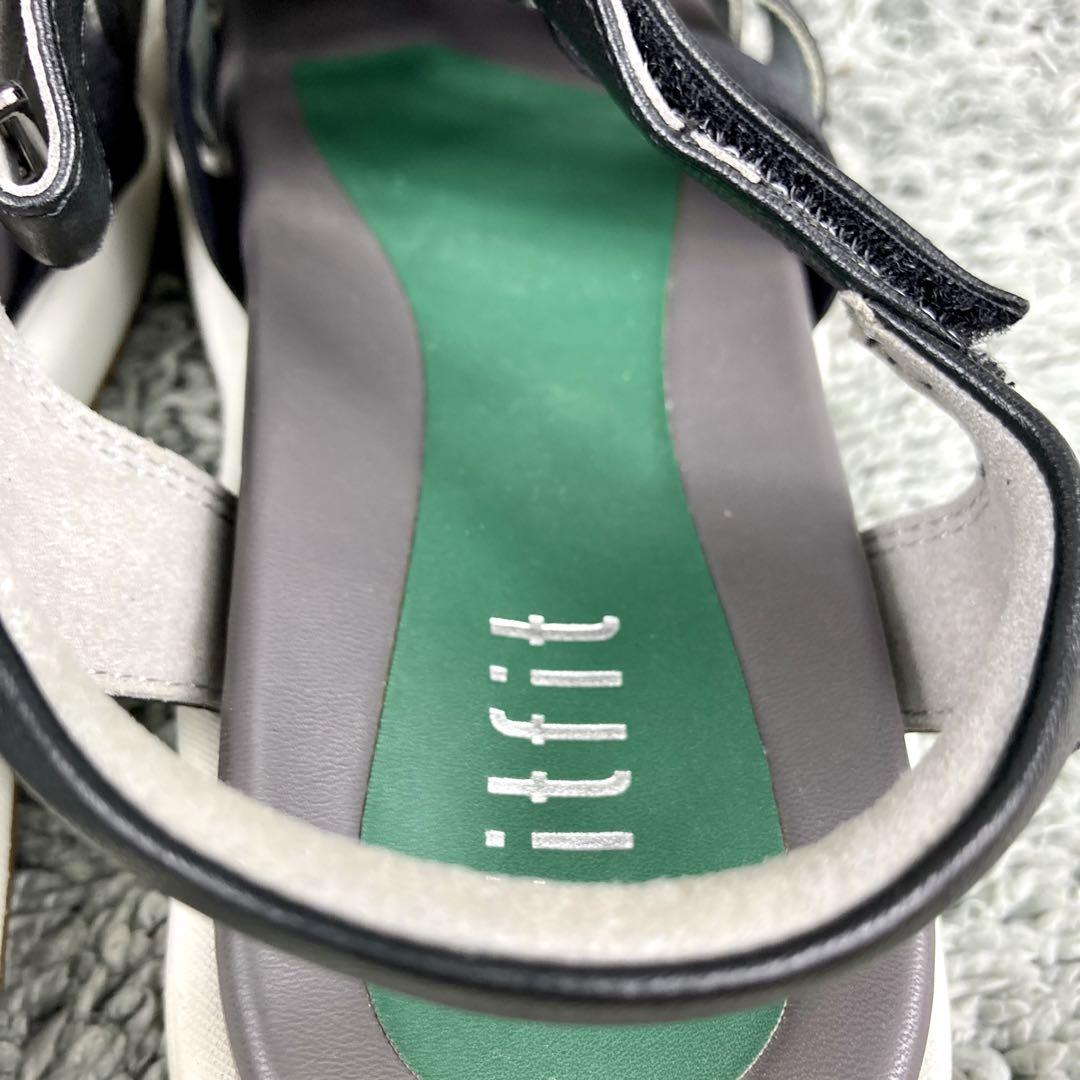 【美品】フィットフィット fitfit レザーグルカサンダル　ブラック　M 美品】フィットフィット fitfit レザーグルカサンダル ブラック