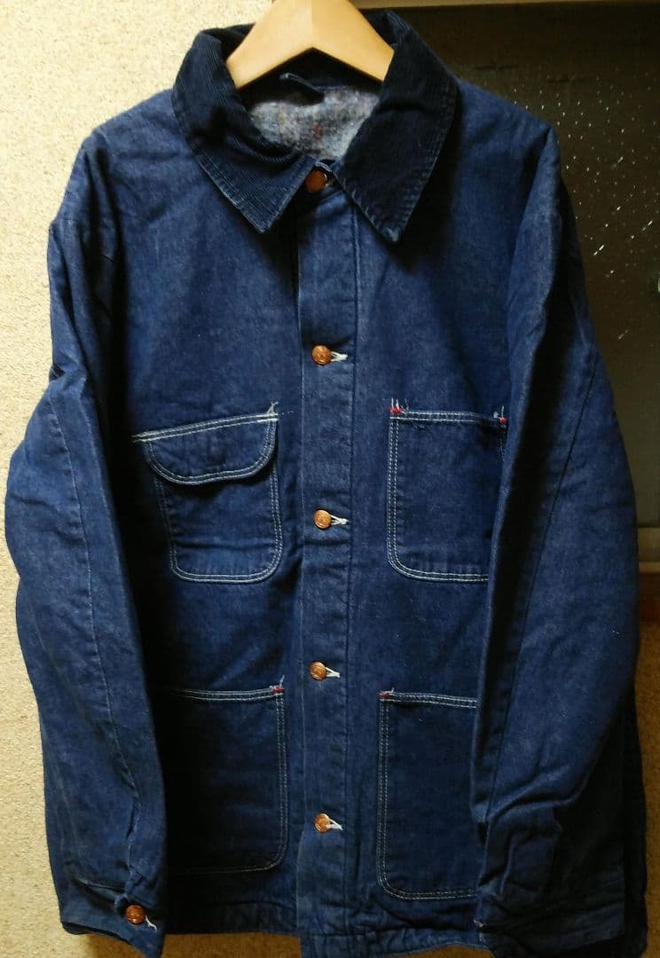 サイズ46 70s 80sビンテージ ブルーベル デニム裏付カバーオールXL(LL)・Wrangler