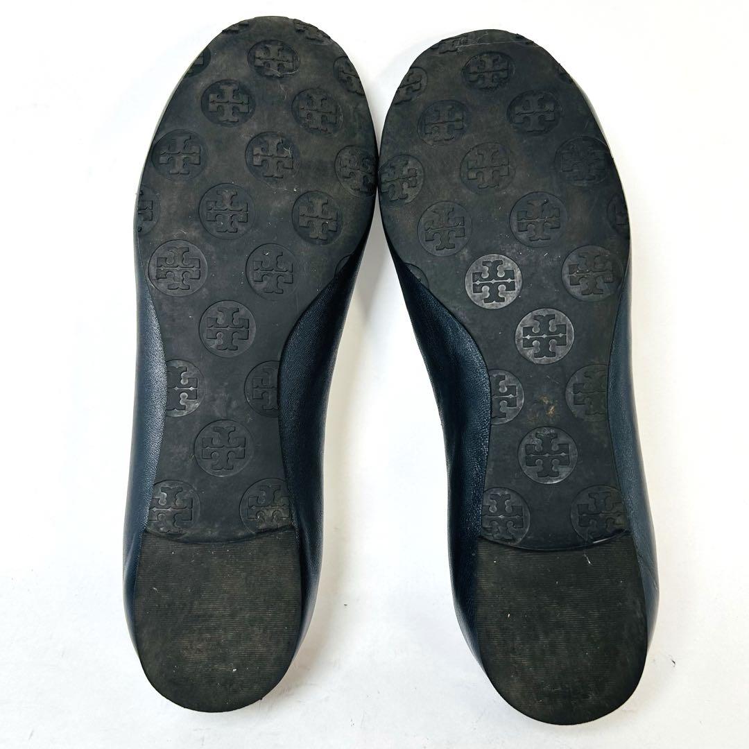 【美品】TORYBURCH トリーバーチ 8M(25) バレエシューズ ネイビー