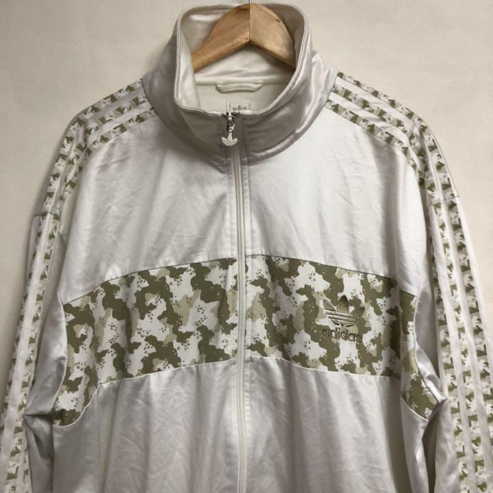 希少 迷彩 カモフラ ビックシルエット kFspx-m44744495021 adidas ジャージ トレフォイル 高評価新品