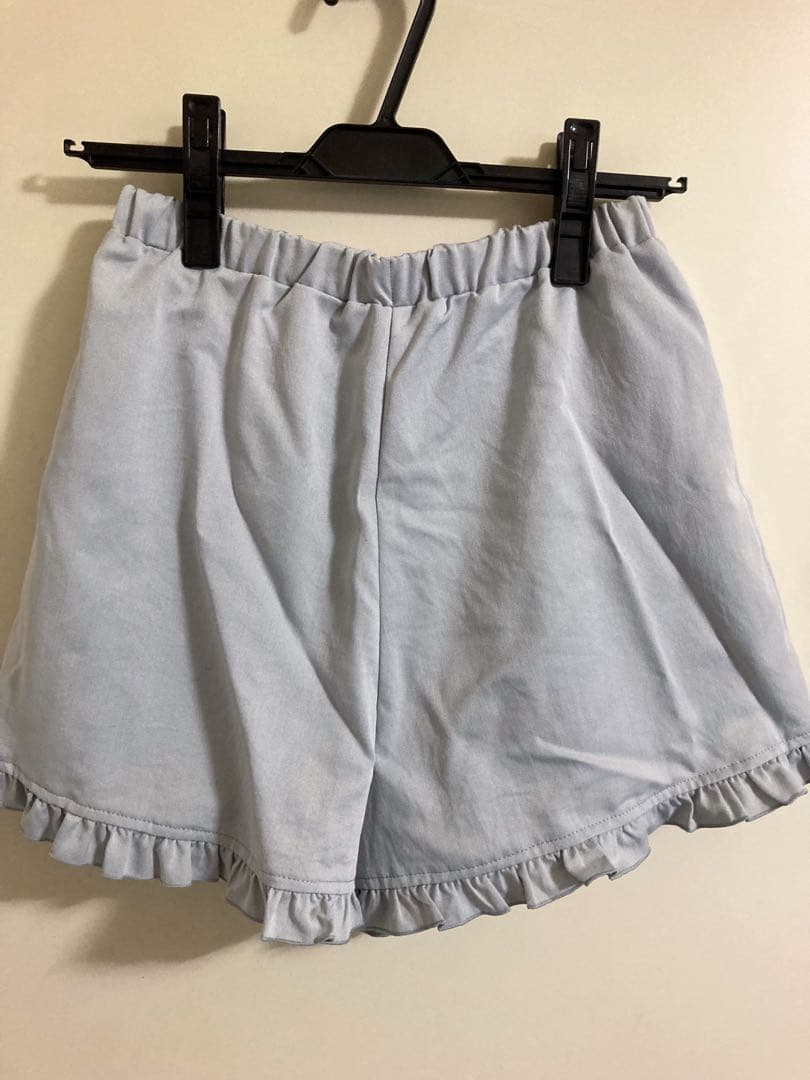 Secret Honey 水色 レース袖ラッフルセットアップ