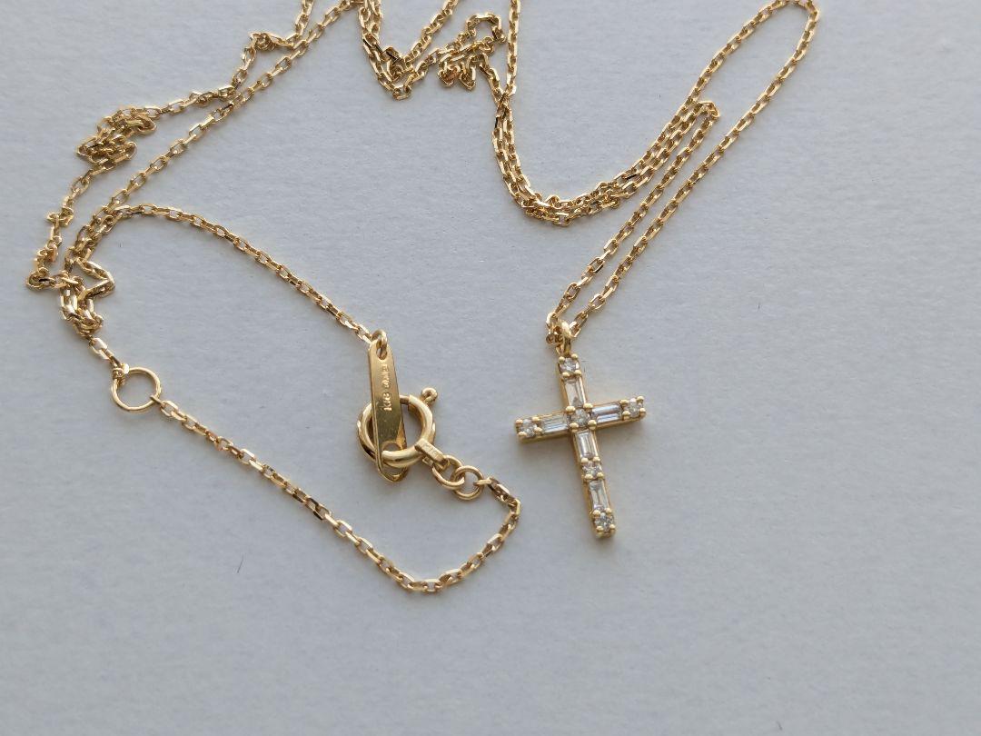BELLESIORAクロスネックレス 18K YG
