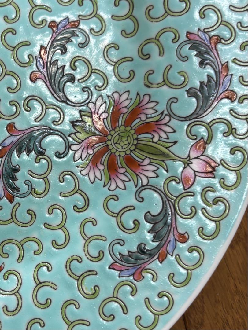中国 景徳鎮 花柄皿7枚セット 直径25cm1枚 23cm5枚 22cm深皿1枚