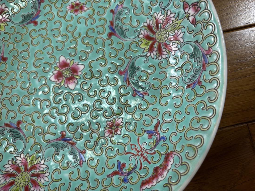 中国　景徳鎮　花柄皿7枚セット　直径25cm1枚　23cm5枚　22cm深皿1枚
