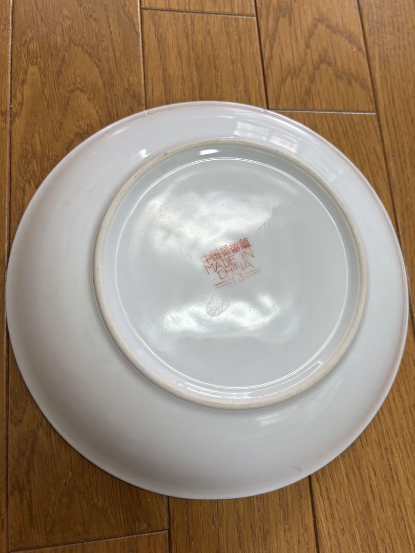 中国　景徳鎮　花柄皿7枚セット　直径25cm1枚　23cm5枚　22cm深皿1枚