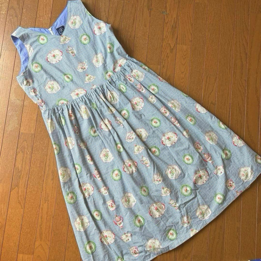 【美品】みなとのてんらんかい　花柄ワンピース L