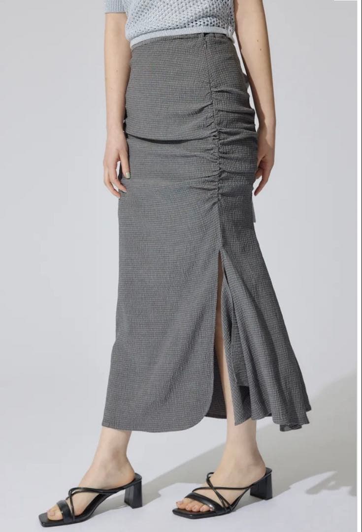 S GRY ♥ ギャザーマーメイドジャストウエストスカート