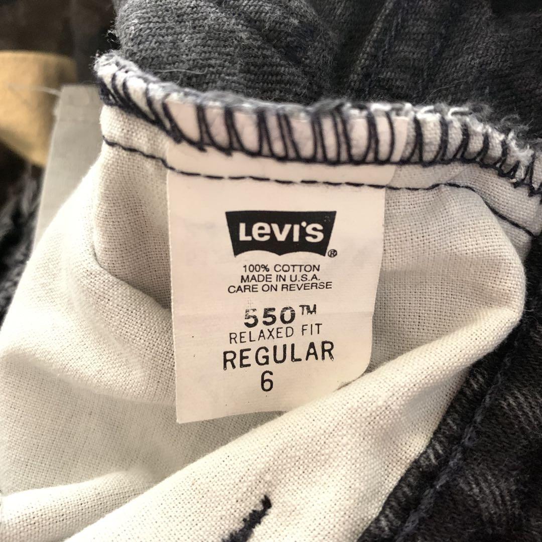 90s USA製 Levi's 550 キッズサイズ 6 ブラック デニムパンツ
