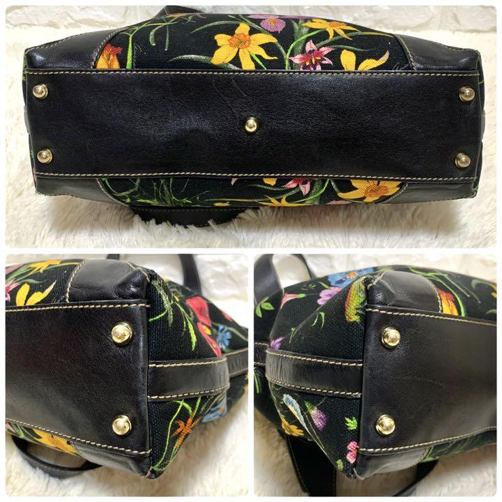 SALEお得 極美品 入手困難 GUCCI グッチ フローラキャンバス フラワー 花柄 レザー y7bcS-m44764791308 得価本物保証