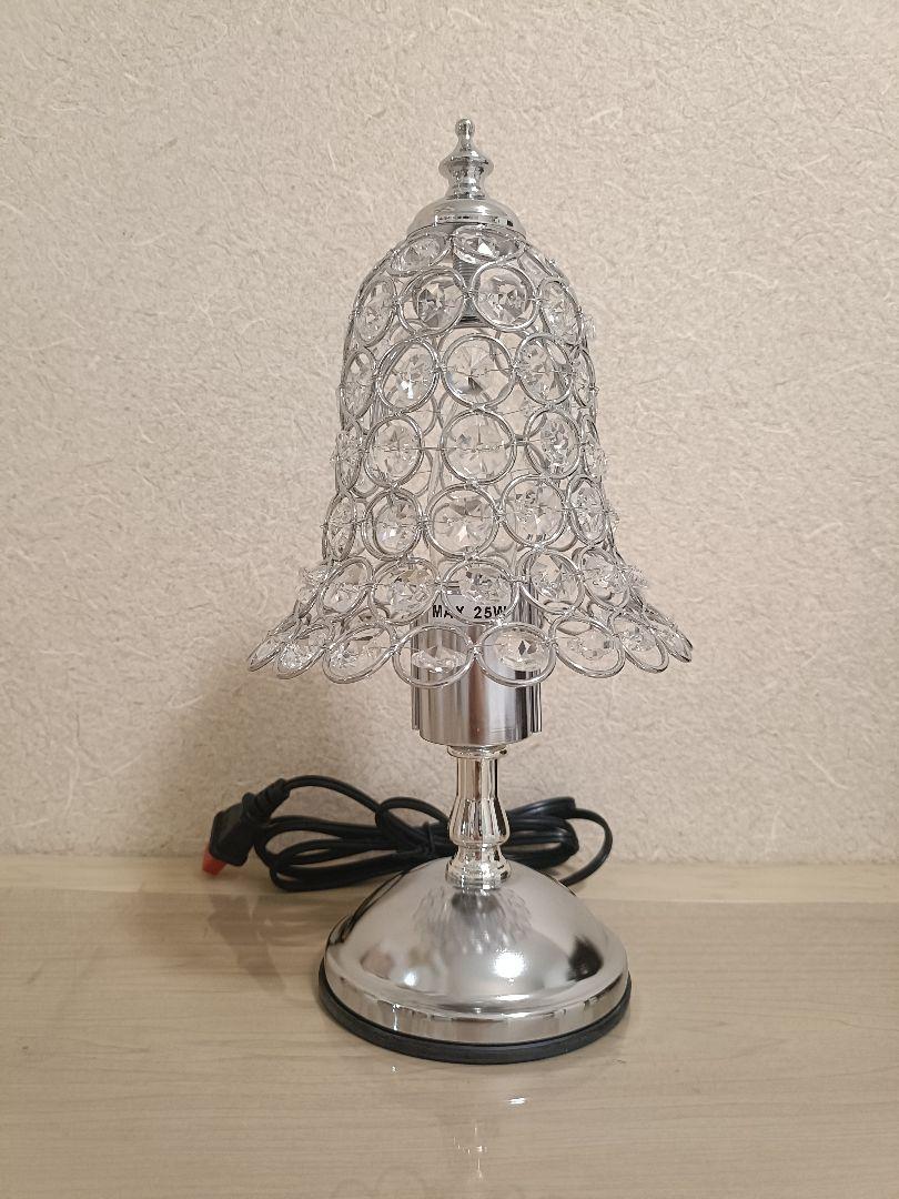 [未使用]クリスタル風シルバータッチランプ 約30cm