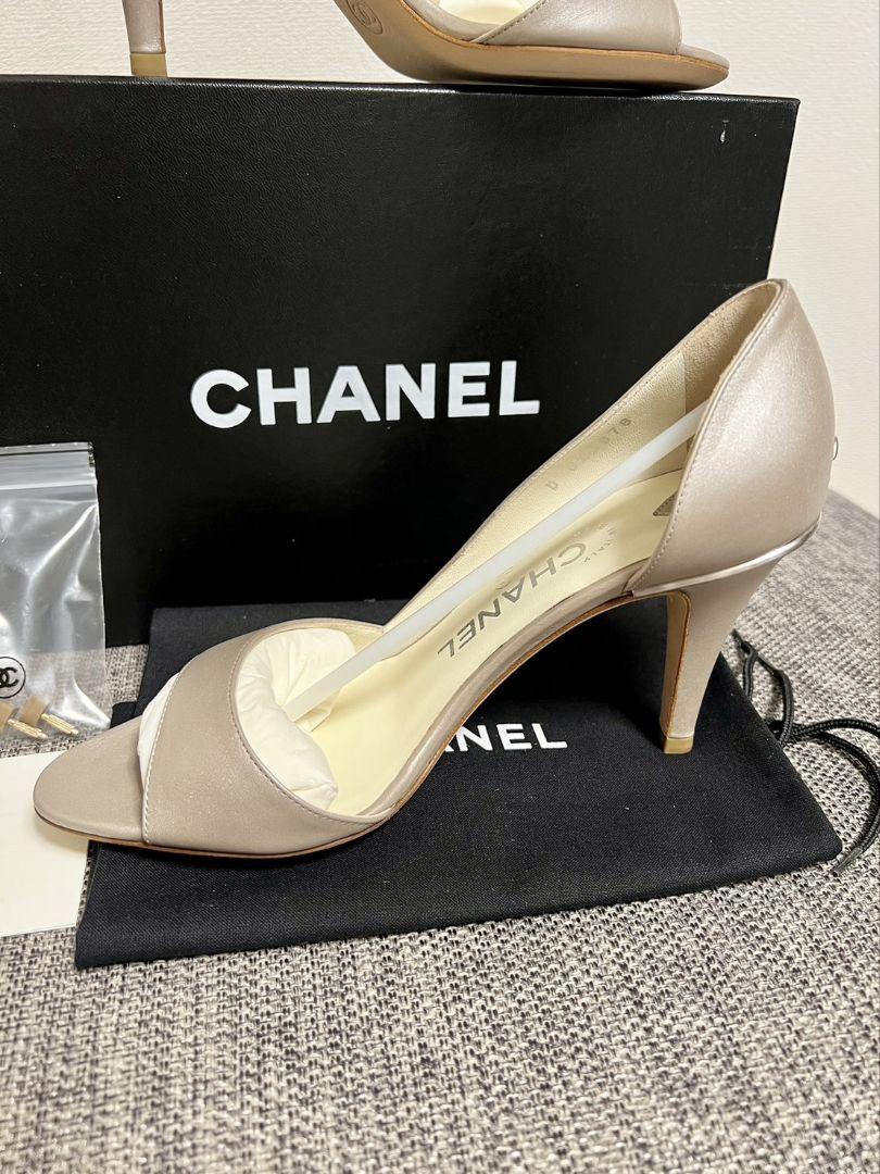 CHANEL確実正規品ココマークオープントゥパンプス36 ハイヒール　ミュール