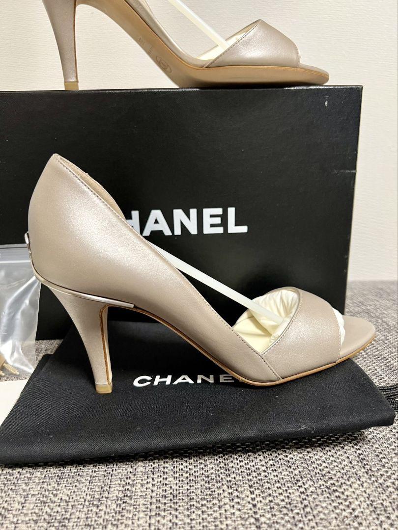 CHANEL確実正規品ココマークオープントゥパンプス36 ハイヒール　ミュール