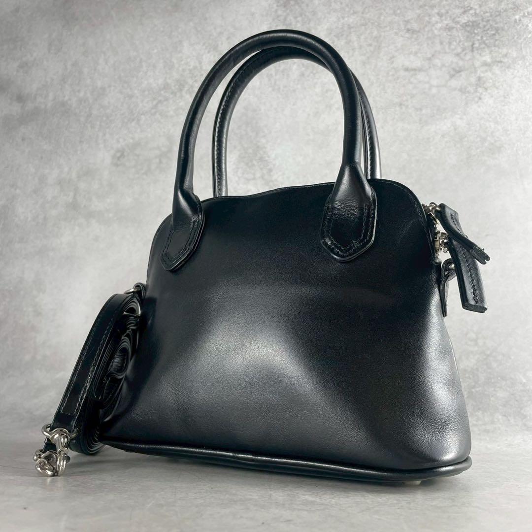 美品 Y's 2way ショルダーバッグ ハンドバッグ レザー ブラック