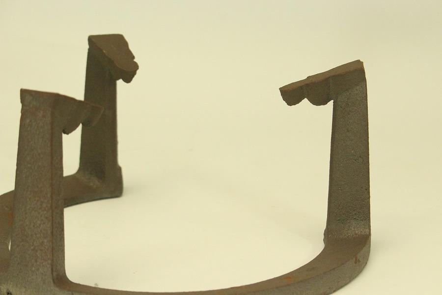 茶道具 刻 鳳凰 風炉 富士釜 時代物(BB527)