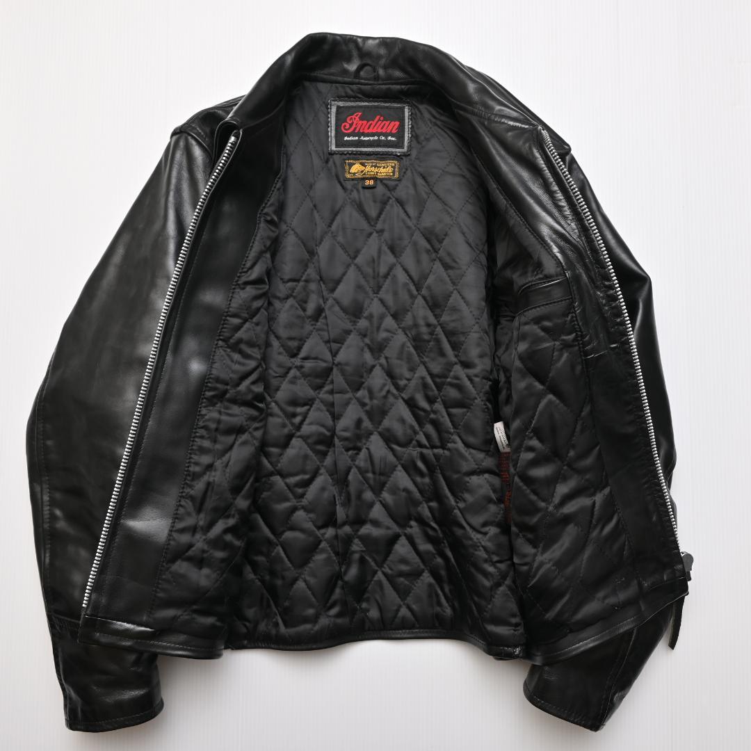 INDIAN MOTORCYCLE ホースハイド ライダースジャケット 38 黒M Indian Motorcycle WWW_SHINETEETH_COM