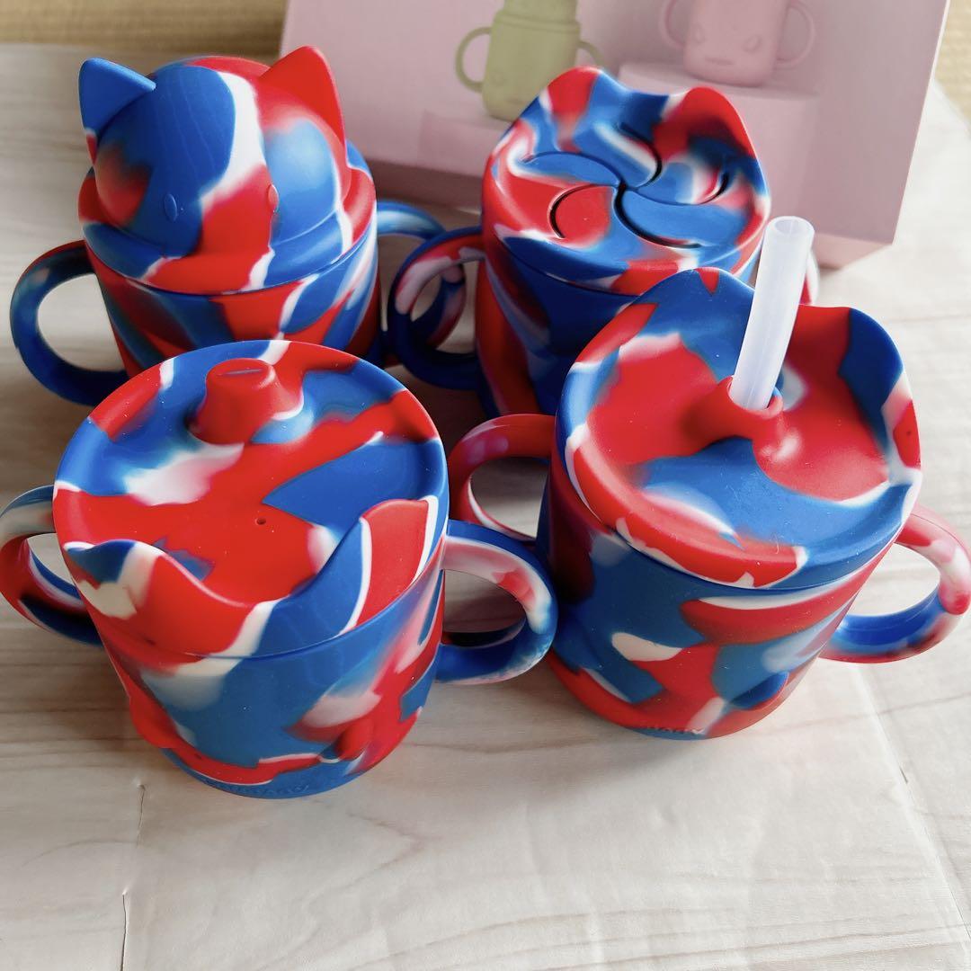 LQMBABY マグカップ コップ シリコン ストローマグ 4点セット♡
