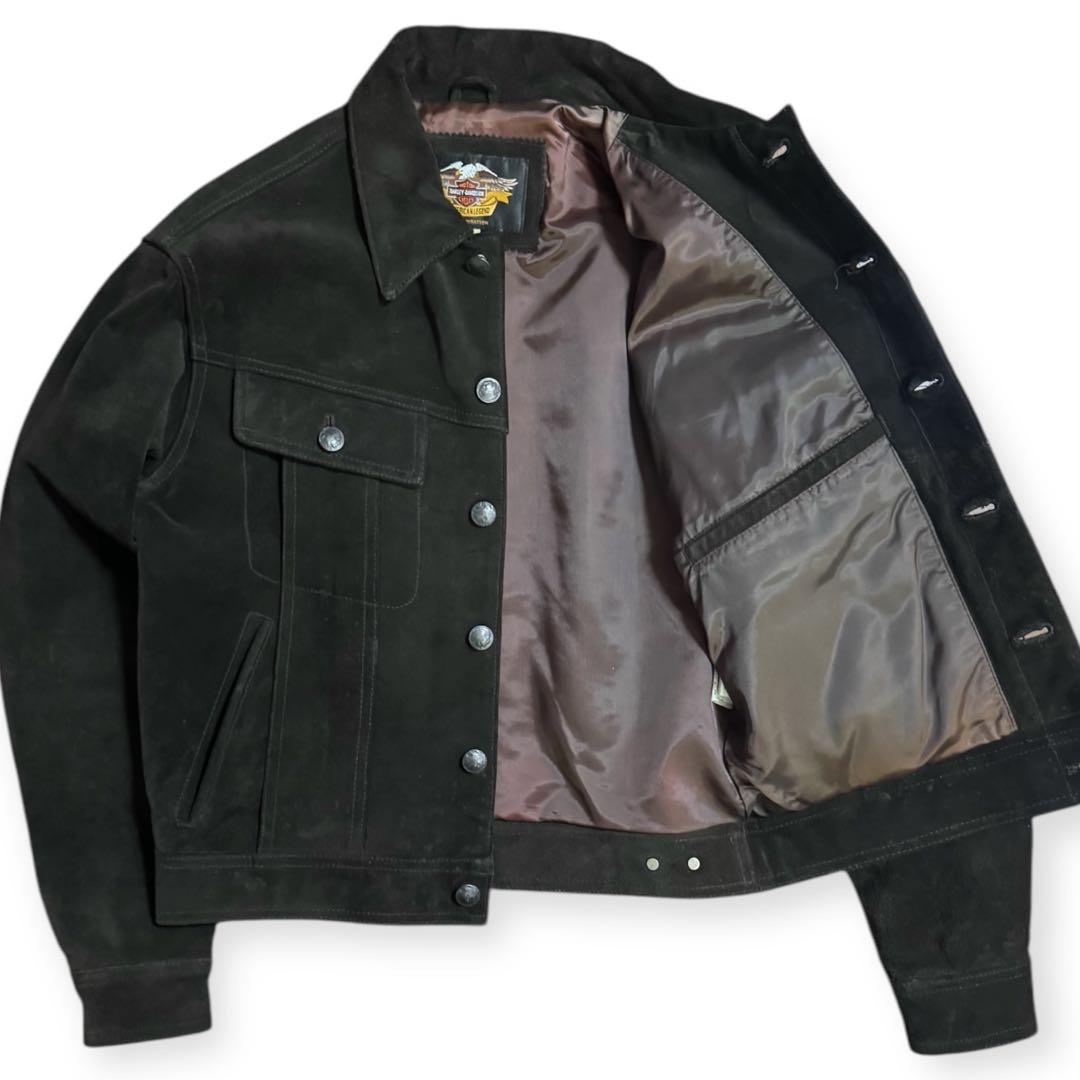 HARLEY DAVIDSON スウェード レザー トラッカージャケット S