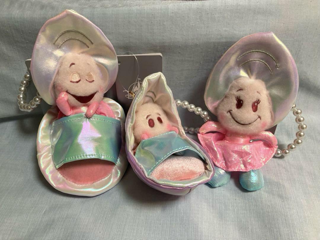 ディズニーストア限定☆ヤングオイスター オーロラ ぬいぐるみキーホルダー3種