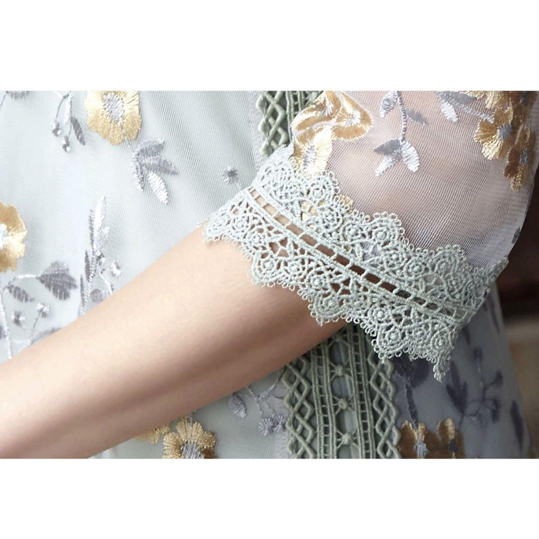 RUIRUE BOUTIQUE フラワー刺繍レースワンピース ドレス