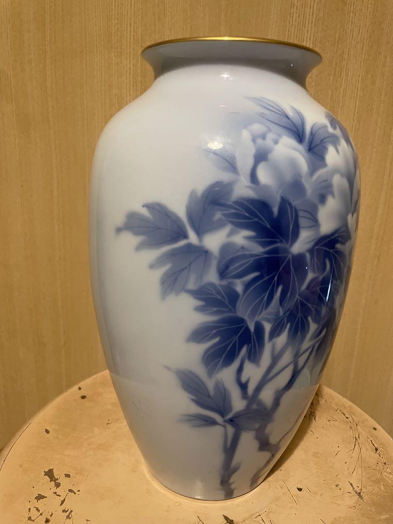 希少品　深川製磁 官窯 宮内庁御用達 花瓶　蝶　有田焼
