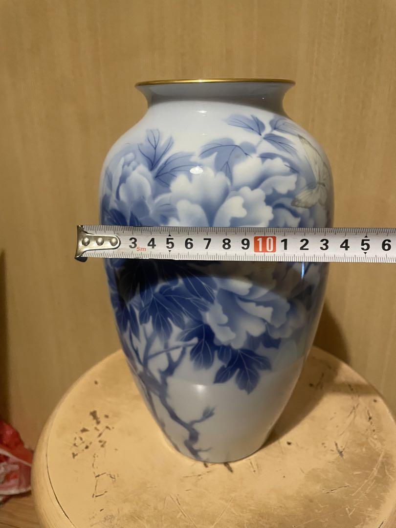 希少品　深川製磁 官窯 宮内庁御用達 花瓶　蝶　有田焼