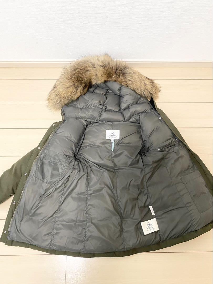 PYRENEX オリーブ ダウンジャケット PYRENEX オリーブ ダウンジャケット ファー付き