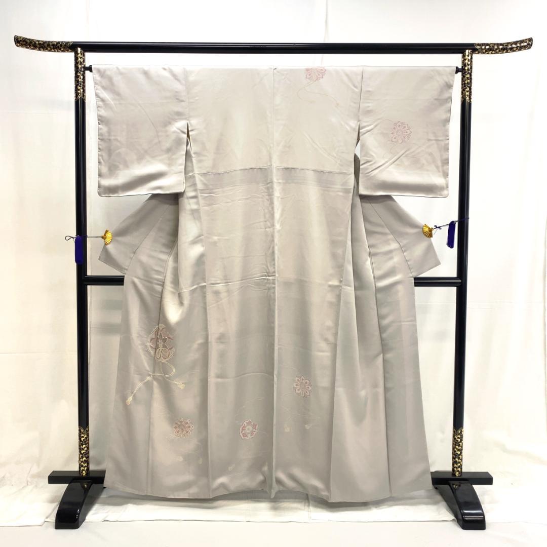 在庫低価 Y9508 正絹 袷 素色 151~161㎝ gXbGN-m44797329801 着物 訪問着 宝相華 得価NEW