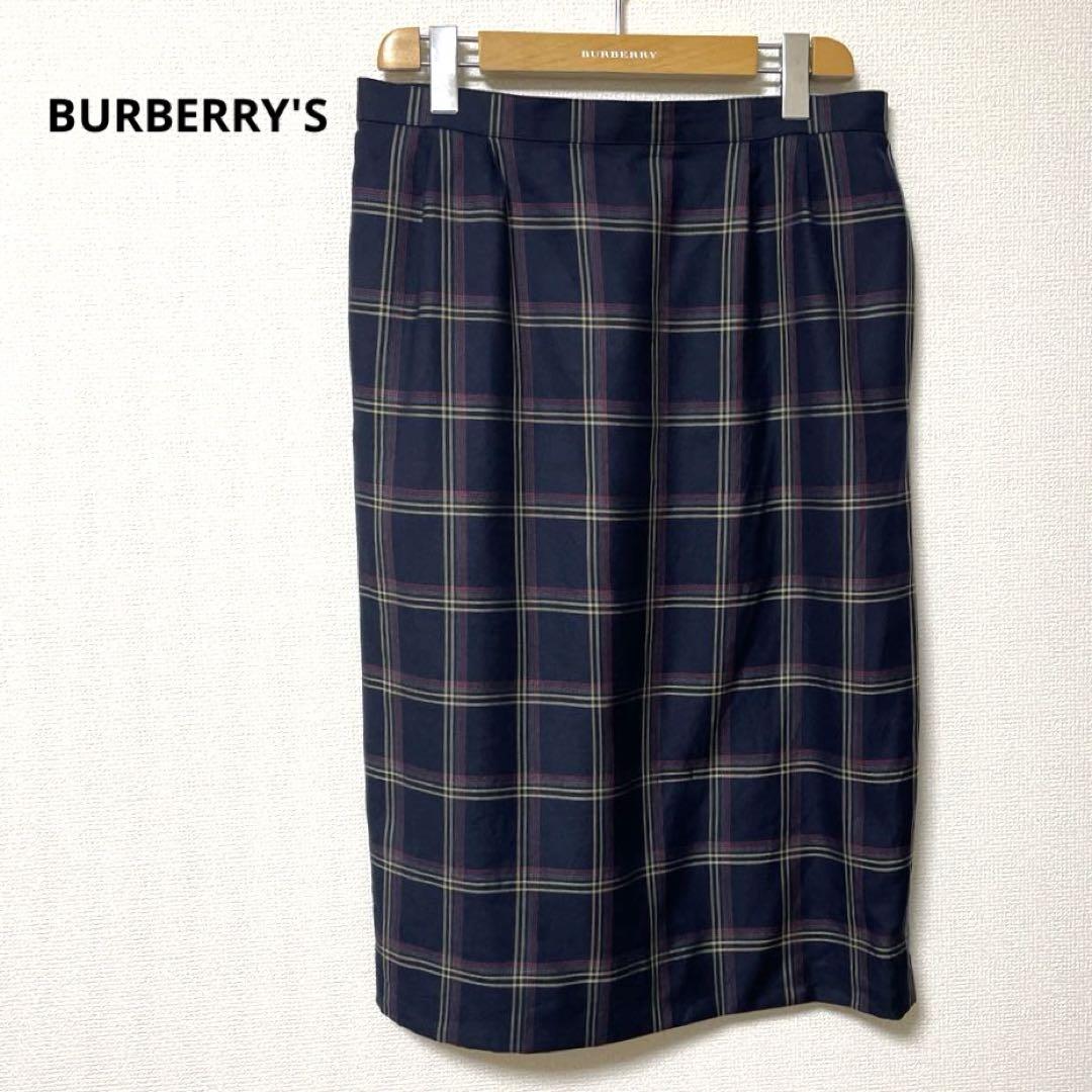 BURBERRYバーバリーズヴィンテージスカート花柄シルク混11号