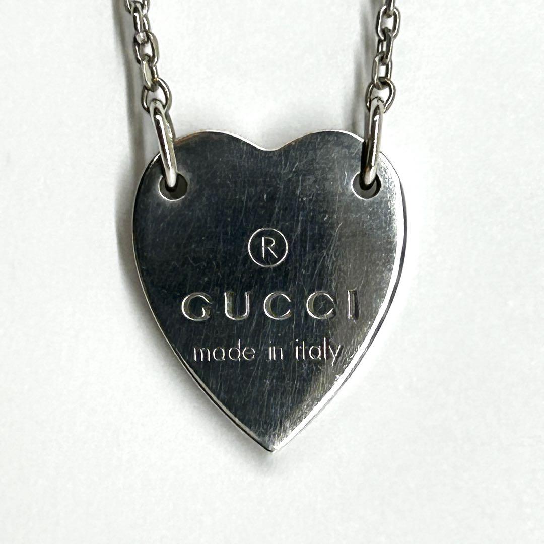 GUCCI グッチ ハート型 プレート ネックレス 925 スターリングシルバー