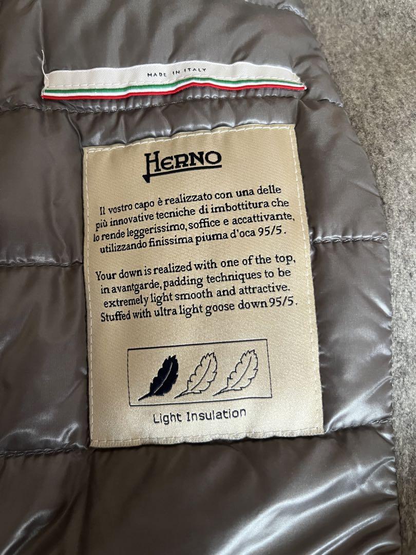 ヘルノ HERNO カシミヤ布帛x内側ダウンのコート