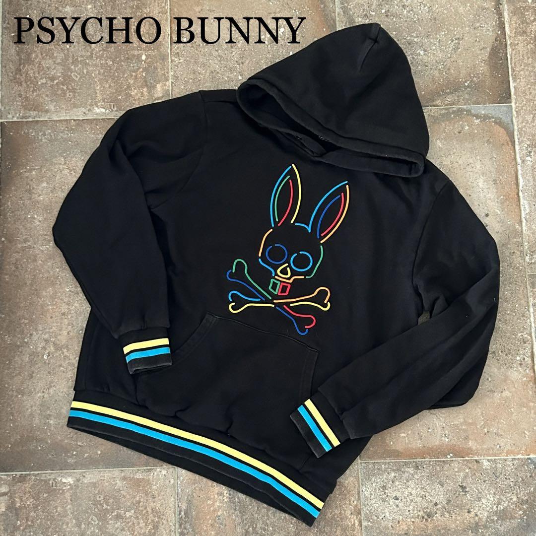 PSYCHO BUNNY プルオーバーパーカー　ブラック　サイズＬ