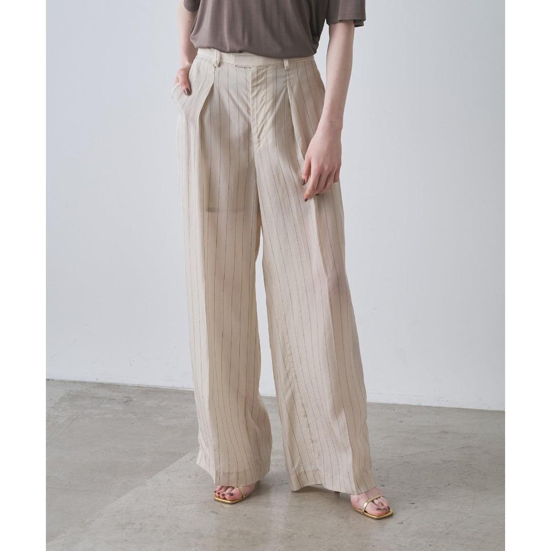 24AW Drawing Numbers ストライプワイドパンツ ベージュ 36S・Drawing Numbers