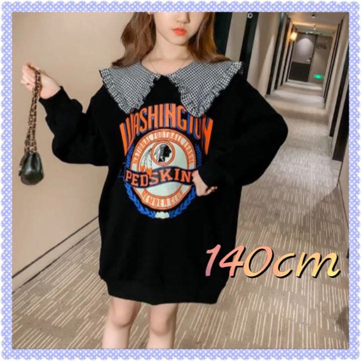 韓国 子供服 セーラー襟 ワンピース 長袖 秋冬 女の子 トレーナー 140cm メルカリ