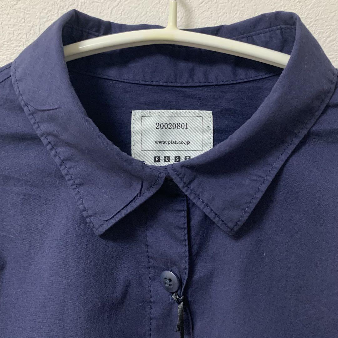 PLST 半袖　ネイビー　シャツ　ブラウス　サイズ　M PLST プラステ 半袖ブラウス サイズ2 ネイビー 新品未使用 タグ