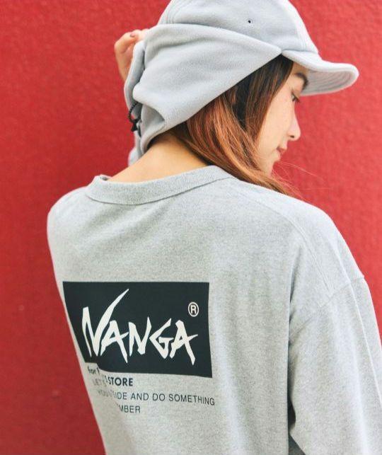 ナンガ　フリークスストア別注　ロングスリーブ刺繍Tシャツ　グレー　L　新品