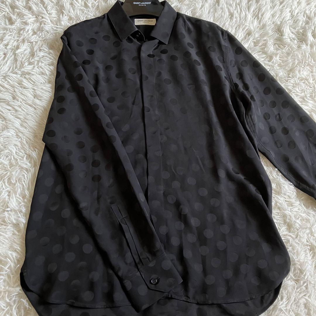 【専用】サンローランパリ ポルカドットシャツ シルク 646850 Mサイズ38