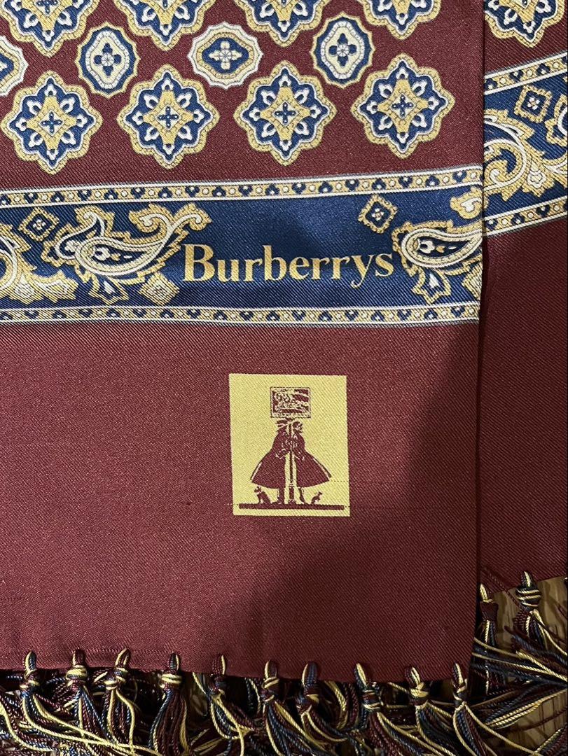 送料込み】Burberry ストール 国産絹100% マフラー ヴィンテージ