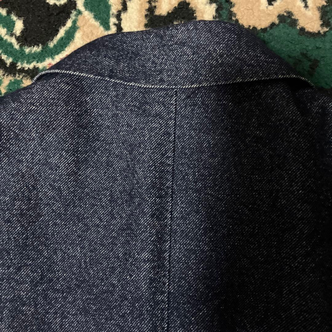 BEAMS F ビームスエフ　デニム　ダブル　テーラードジャケット　ダメージ加工