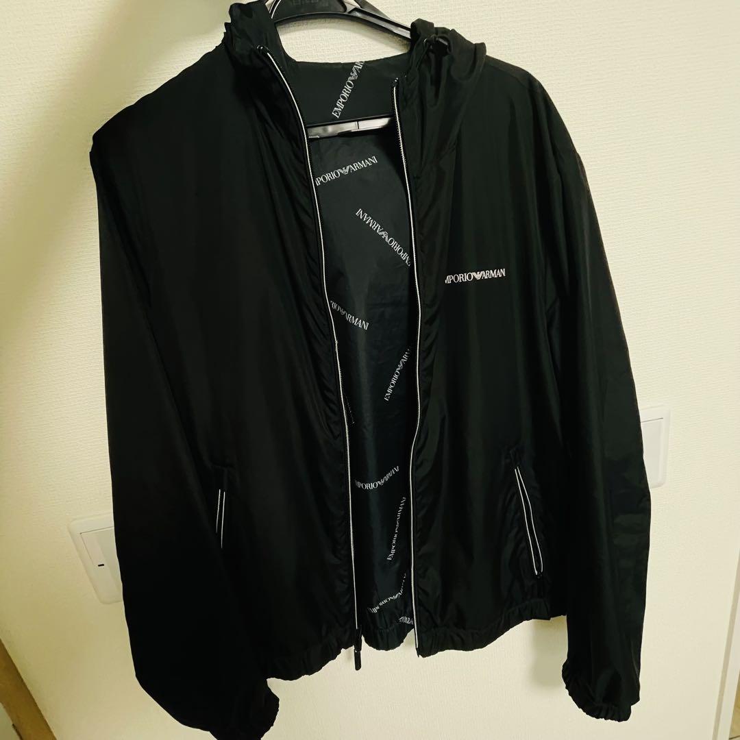Emporio Armani ブラック ナイロンジャケット 48