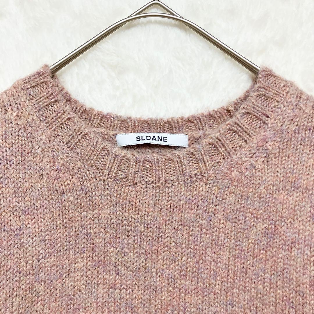 美品◆ SLOANE スローン アルパカ100% クルーネックニット ピンク 美品◆ SLOANE スローン アルパカ100% クルーネックニット ピンク