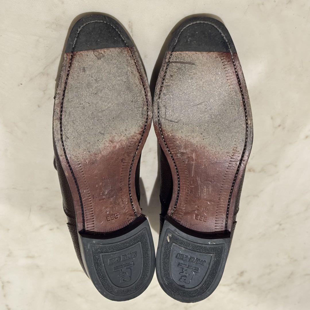 【美品】SCOTCH GRAIN 24.5cm 内羽根 セミブローグ ブラウン
